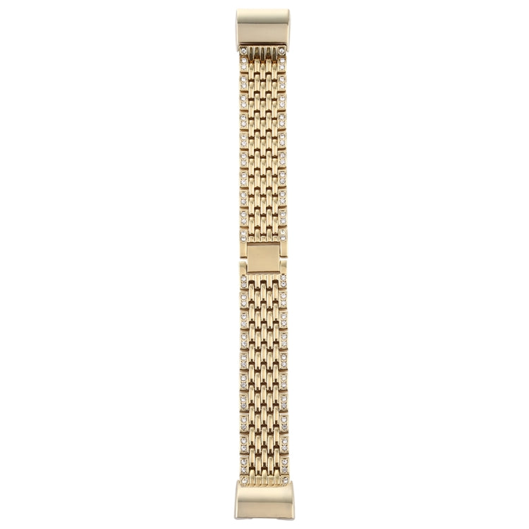 For Fitbit Charge 2 Diamond-studded Stainless Steel  Watch Band(Gold) - Watch Bands by buy2fix | Online Shopping UK | buy2fix