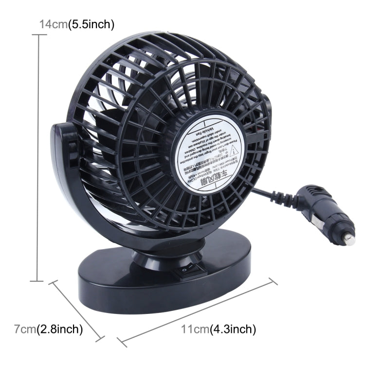 HUXIN HX-T306 6W 360 Degree Adjustable Rotation Low Noise Mini Electric Car Fan, DC 24V - Heating & Fans by buy2fix | Online Shopping UK | buy2fix