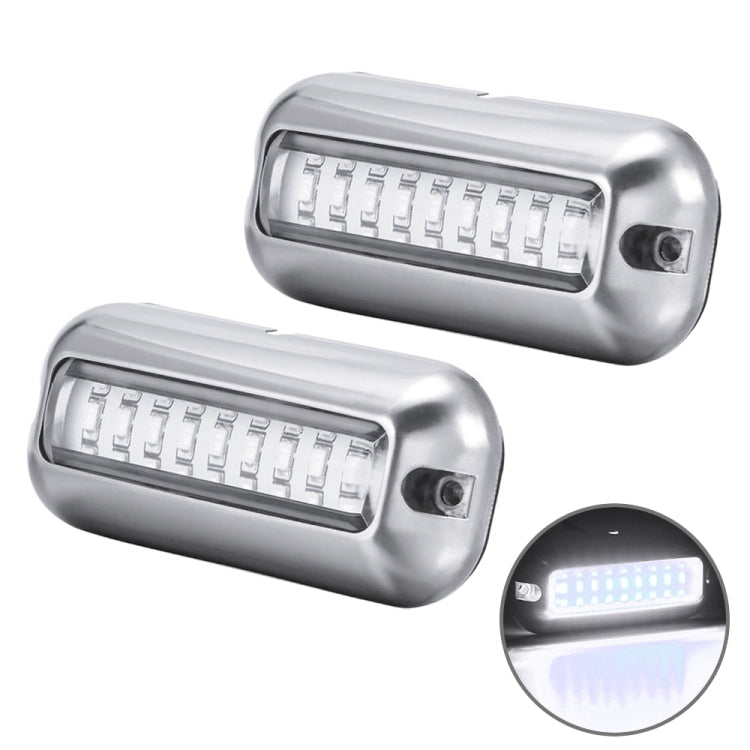 2 PCS MK-027 Ship / Yacht 10-30V 27LEDs Waterproof Stainless Steel Underwater Light(White Light) - Marine Accessories & Parts by buy2fix | Online Shopping UK | buy2fix