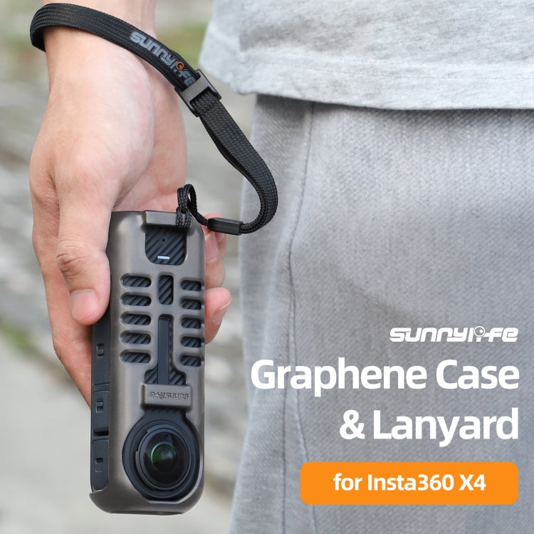 For Insta360 X4 Sunnylife Graphene Case High Thermal Conductivity Protective Case with Hand Strap (Black) - Case & Bags by Sunnylife | Online Shopping UK | buy2fix