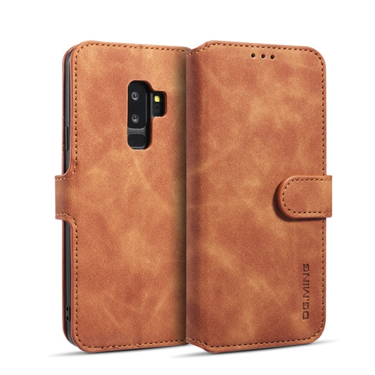 DG.MING Retro Oil Side Horizontal Flip Case with Holder & Card Slots & Wallet for Galaxy S9+(Brown) - Galaxy Phone Cases by DG.MING | Online Shopping UK | buy2fix