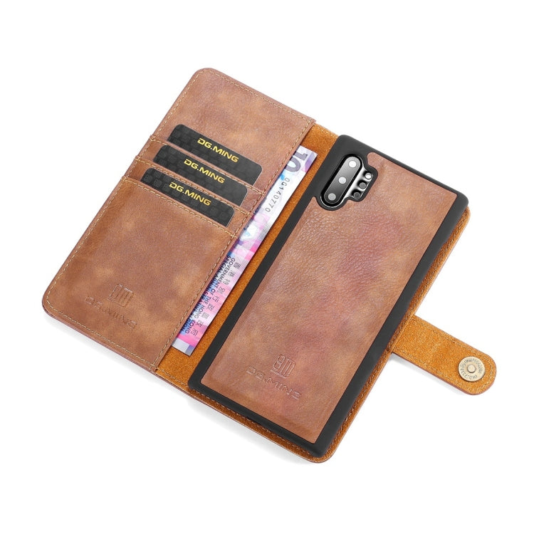 DG.MING Crazy Horse Texture Flip Detachable Magnetic Leather Case with Holder & Card Slots & Wallet for Samsung Galaxy Note 10(Brown) - Galaxy Phone Cases by DG.MING | Online Shopping UK | buy2fix