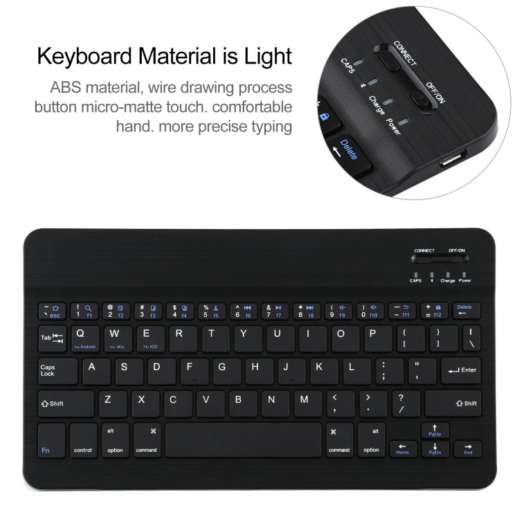 Universal Detachable Bluetooth Keyboard + Leather Tablet Case without Touchpad for iPad 9-10 inch, Specification:Black Keyboard(Black) - Universal by buy2fix | Online Shopping UK | buy2fix