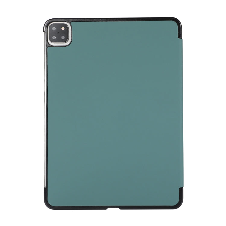 3-folding Skin Texture Horizontal Flip TPU + PU Leather Case with Holder For iPad Air 11 2024 / 2022 / 2020 10.9 (Green) - iPad Air (2022) / (2020) 10.9 Cases by buy2fix | Online Shopping UK | buy2fix