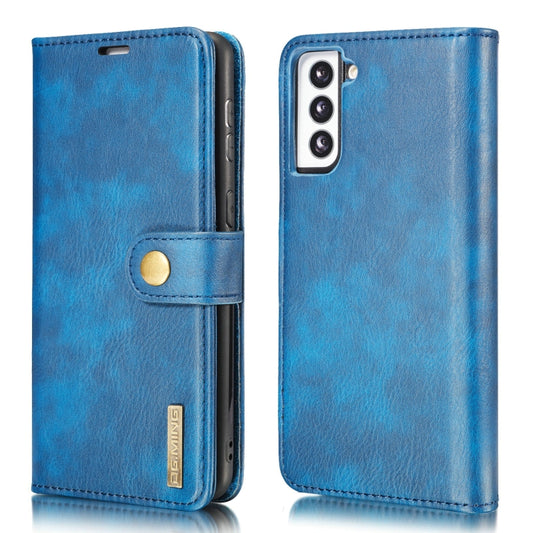 For Samsung Galaxy S21+ 5G DG.MING Crazy Horse Texture Flip Detachable Magnetic Leather Case with Holder & Card Slots & Wallet(Blue) - Galaxy S21+ 5G Cases by DG.MING | Online Shopping UK | buy2fix