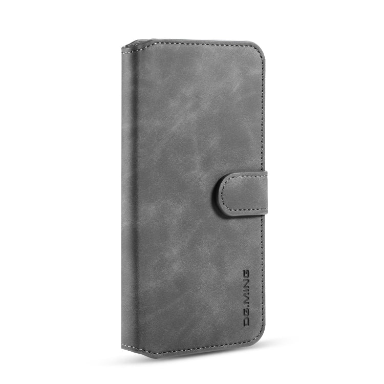 For Galaxy M30s DG.MING Retro Oil Side Horizontal Flip Case with Holder & Card Slots & Wallet(Grey) - Galaxy Phone Cases by DG.MING | Online Shopping UK | buy2fix