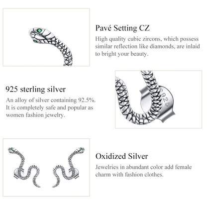 S925 Sterling Silver Smart Snake Ear Studs Women Earrings - Stud Earrings & Earrings by buy2fix | Online Shopping UK | buy2fix