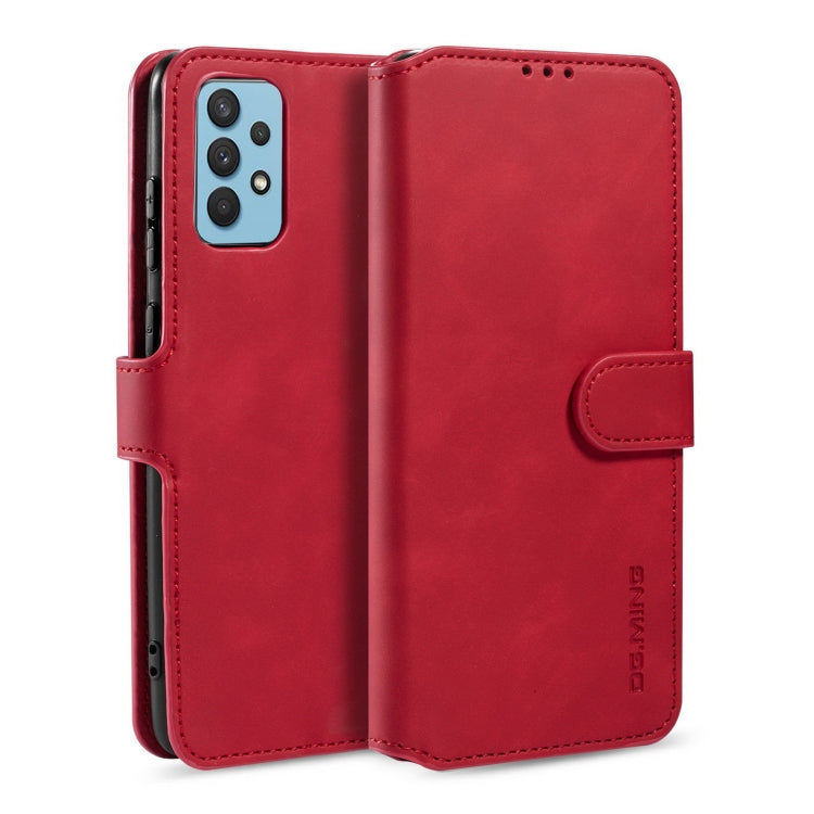 For Samsung Galaxy A32 4G DG.MING Retro Oil Side Horizontal Flip Leather Case with Holder & Card Slots & Wallet(Red) - Galaxy Phone Cases by DG.MING | Online Shopping UK | buy2fix