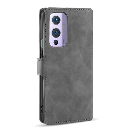 For OnePlus 9 DG.MING Retro Oil Side Horizontal Flip Leather Case with Holder & Card Slots & Wallet(Grey) - OnePlus Cases by DG.MING | Online Shopping UK | buy2fix