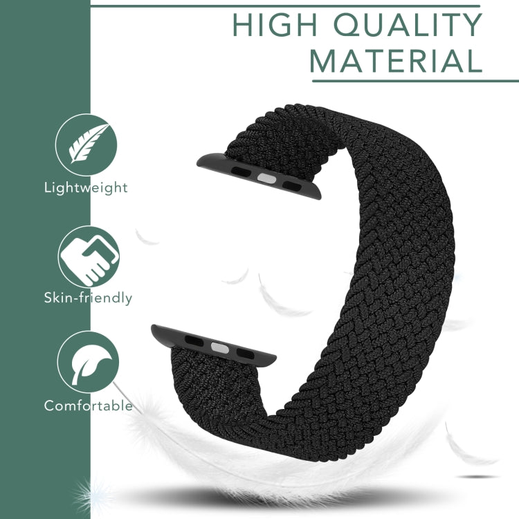 Metal Head Braided Nylon Solid Color Watch Band For Apple Watch Ultra 49mm&Watch Ultra 2 49mm / Series 9&8&7 45mm / SE 3&SE 2&6&SE&5&4 44mm / 3&2&1 42mm, Size:L 165mm(Charcoal) - Watch Bands by buy2fix | Online Shopping UK | buy2fix