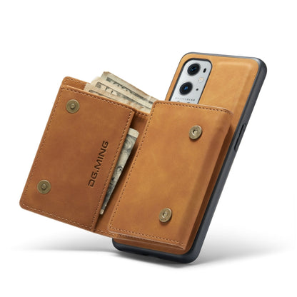 For OnePlus 9 Pro DG.MING M1 Series 3-Fold Multi Card Wallet  Back Cover Shockproof Case with Holder Function(Brown) -  by DG.MING | Online Shopping UK | buy2fix