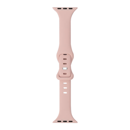 Slimming 8-buckle Silicone Watch Band For Apple Watch Ultra 49mm&Watch Ultra 2 49mm / Series 9&8&7 45mm / SE 3&SE 2&6&SE&5&4 44mm / 3&2&1 42mm(Pink Sand) - Watch Bands by buy2fix | Online Shopping UK | buy2fix