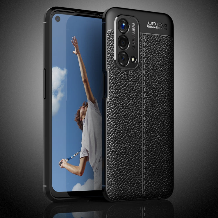 For OnePlus Nord N200 5G Litchi Texture TPU Shockproof Case(Black) - OnePlus Cases by buy2fix | Online Shopping UK | buy2fix