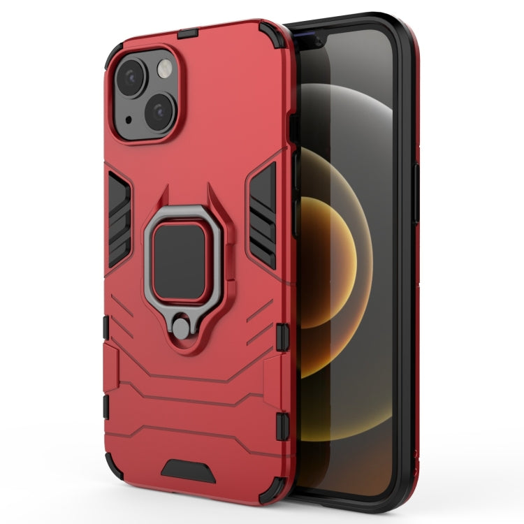 For iPhone 13 Shockproof PC + TPU Protective Case with Magnetic Ring Holder(Red) - iPhone 13 Cases by buy2fix | Online Shopping UK | buy2fix