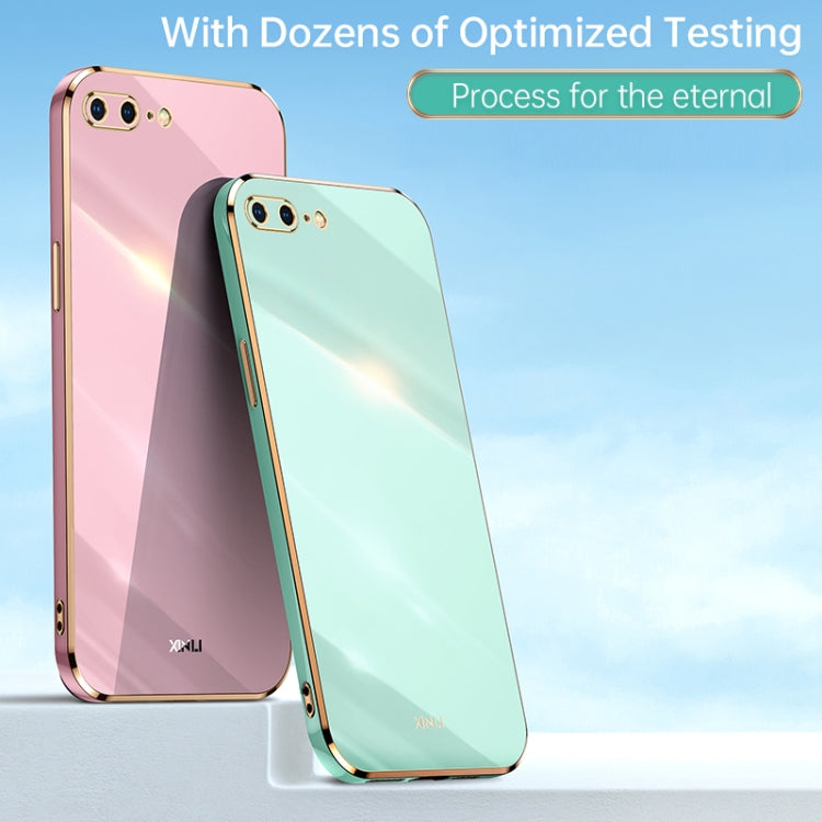 For iPhone SE 2022 / SE 2020 / 8 / 7 XINLI Straight 6D Plating Gold Edge TPU Shockproof Case(Mint Green) - iPhone SE 2022 / 2020 / 8 / 7 Cases by XINLI | Online Shopping UK | buy2fix