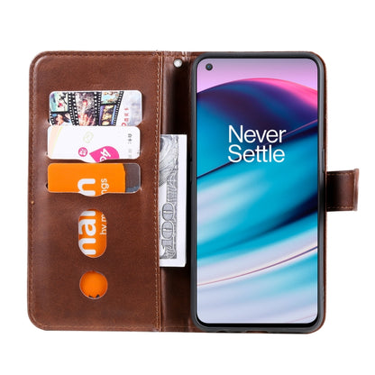 For OnePlus Nord CE 5G Fashion Calf Texture Zipper Horizontal Flip Leather Case with Stand & Card Slots & Wallet Function(Brown) - OnePlus Cases by buy2fix | Online Shopping UK | buy2fix