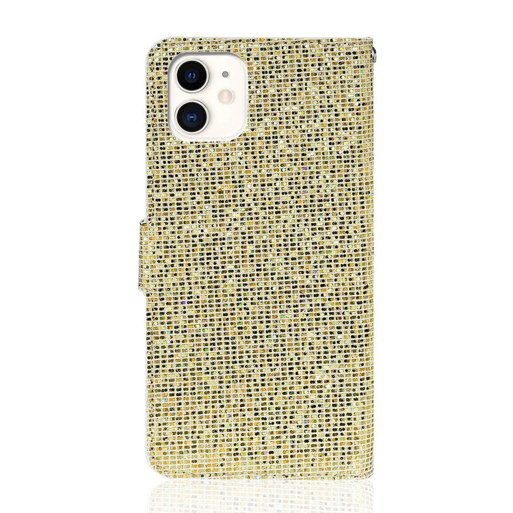 For iPhone 13 Glitter Powder Horizontal Flip Leather Case with Card Slots & Holder & Lanyard(Gold) - iPhone 13 Cases by buy2fix | Online Shopping UK | buy2fix