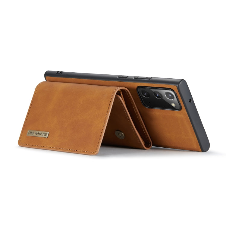 For Samsung Galaxy Note20 DG.MING M1 Series 3-Fold Multi Card Wallet  Back Cover Shockproof Case with Holder Function(Brown) - Galaxy Phone Cases by DG.MING | Online Shopping UK | buy2fix