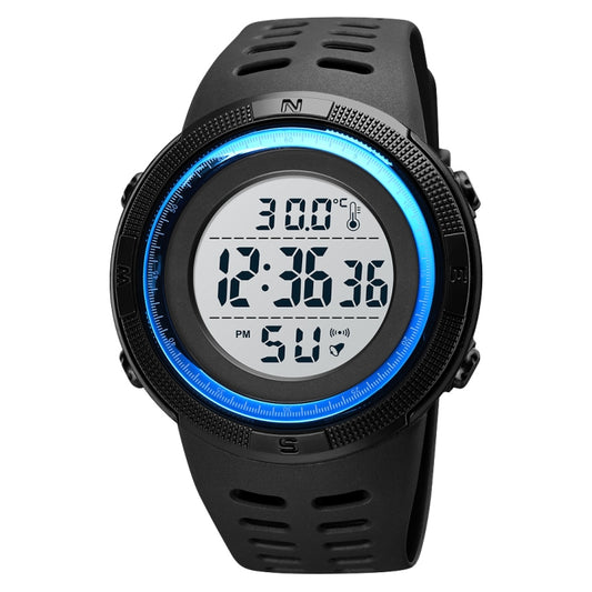 SKMEI 1681 Multifunctional LED Digital Display Luminous Electronic Watch, Support Body / Ambient Temperature Measurement(Blue White) - LED Digital Watches by SKMEI | Online Shopping UK | buy2fix