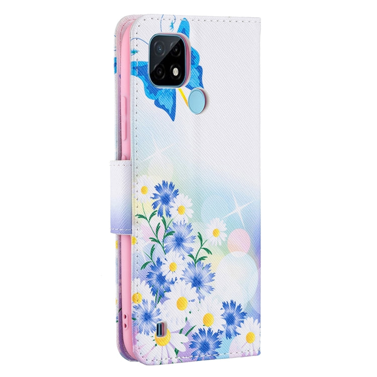 For OPPO Realme C21 / C20 Colored Drawing Pattern Horizontal Flip Leather Case with Holder & Card Slots & Wallet(Butterfly Love) - Realme Cases by buy2fix | Online Shopping UK | buy2fix