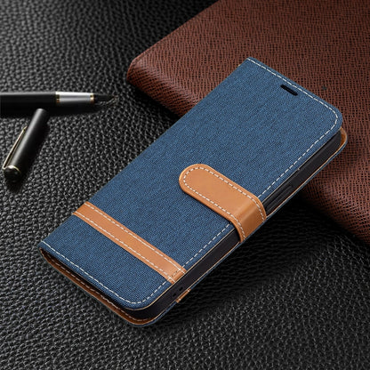 For iPhone 13 Color Matching Denim Texture Horizontal Flip Leather Case with Holder & Card Slots & Wallet & Lanyard(Dark Blue) - iPhone 13 Cases by buy2fix | Online Shopping UK | buy2fix