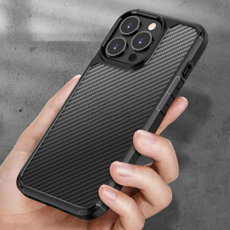 For iPhone 13 Pro Pioneer Carbon Fiber Texture Shockproof TPU + PC Case (Blue) - iPhone 13 Pro Cases by buy2fix | Online Shopping UK | buy2fix