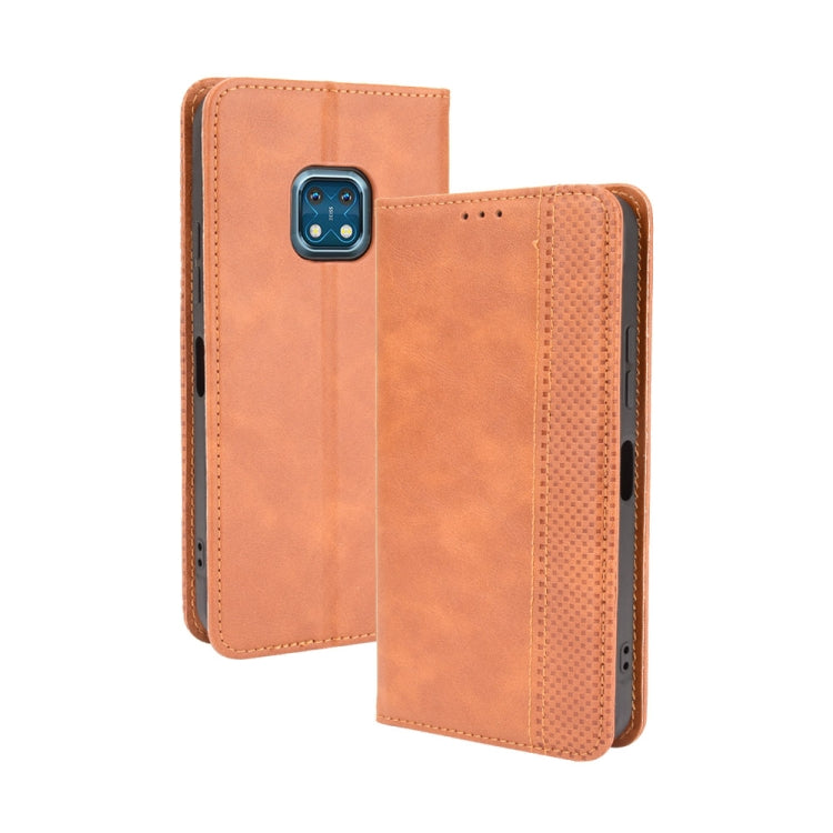 For Nokia XR20 Magnetic Buckle Retro Crazy Horse Texture Horizontal Flip Leather Case with Holder & Card Slots & Photo Frame(Brown) - Nokia Cases by buy2fix | Online Shopping UK | buy2fix