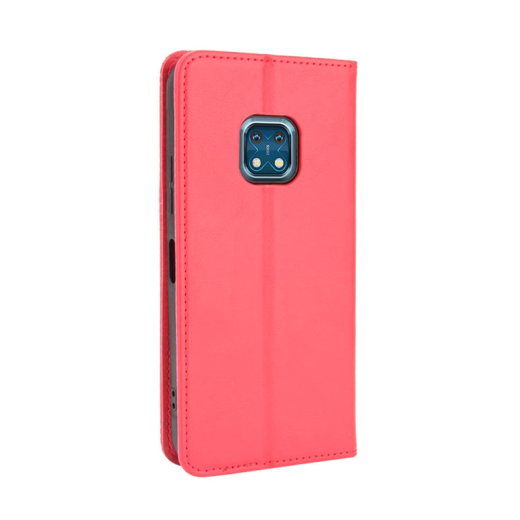 For Nokia XR20 Magnetic Buckle Retro Crazy Horse Texture Horizontal Flip Leather Case with Holder & Card Slots & Photo Frame(Red) - Nokia Cases by buy2fix | Online Shopping UK | buy2fix