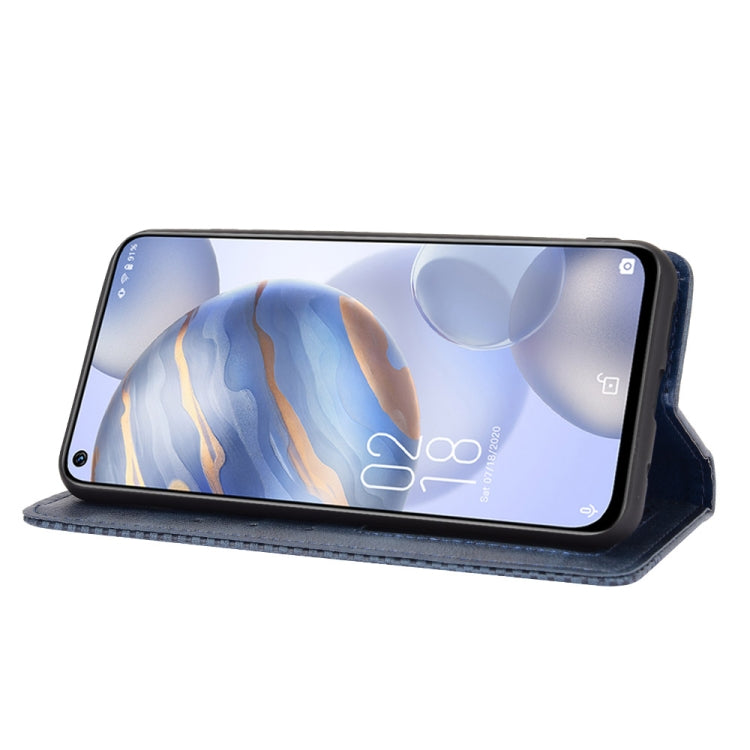 For Oukitel C21 Magnetic Buckle Retro Crazy Horse Texture Horizontal Flip Leather Case with Holder & Card Slots & Photo Frame(Blue) - More Brand by buy2fix | Online Shopping UK | buy2fix