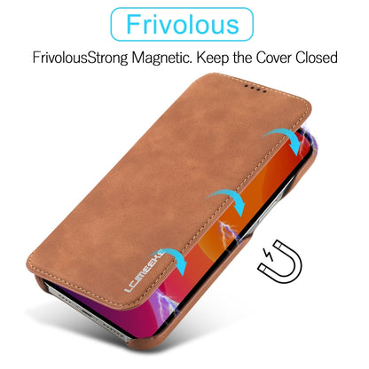 For iPhone 13 Pro Max LC.IMEEKE Hon Ancient Series Horizontal Flip Leather Case with Holder & Card Slot (Brown) - iPhone 13 Pro Max Cases by LC.IMEEKE | Online Shopping UK | buy2fix