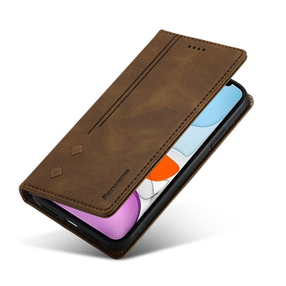 For iPhone 13 Forwenw F2 Series Magnetic Horizontal Flip Leather Case with Holder & Card Slots & Wallet(Brown) - iPhone 13 Cases by Forwenw | Online Shopping UK | buy2fix