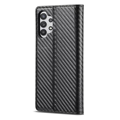 LC.IMEEKE Carbon Fiber PU + TPU Horizontal Flip Leather Case with Holder & Card Slot & Wallet For Samsung Galaxy A32 4G(Vertical Black) - Galaxy Phone Cases by LC.IMEEKE | Online Shopping UK | buy2fix