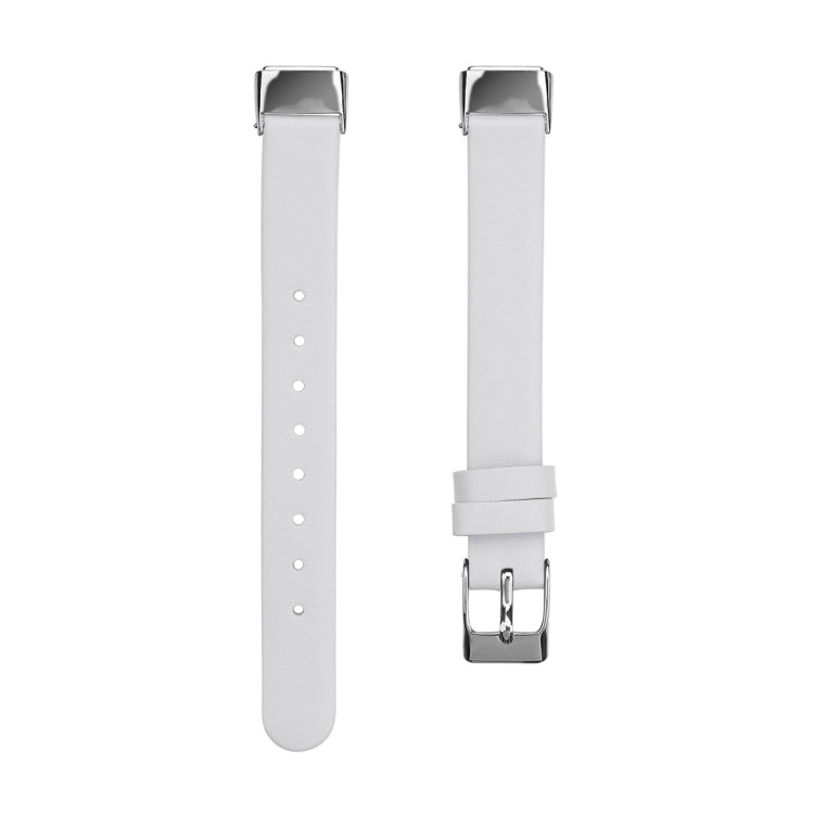 For Fitbit Luxe Leather Watch Band, Size:S(White) - Watch Bands by buy2fix | Online Shopping UK | buy2fix
