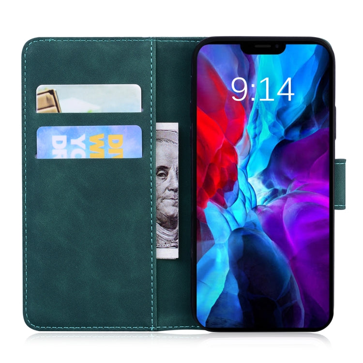 For iPhone 13 Tiger Embossing Pattern Horizontal Flip Leather Case with Holder & Card Slots & Wallet(Green) - iPhone 13 Cases by buy2fix | Online Shopping UK | buy2fix