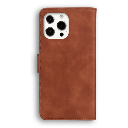 For iPhone 13 Pro Skin Feel Pure Color Horizontal Flip Leather Case with Holder & Card Slots & Wallet (Brown) - iPhone 13 Pro Cases by buy2fix | Online Shopping UK | buy2fix