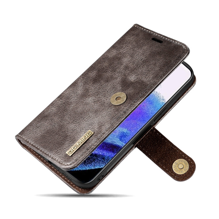 For iPhone 13 Pro DG.MING Crazy Horse Texture Flip Detachable Magnetic Leather Case with Holder & Card Slots & Wallet (Grey) - iPhone 13 Pro Cases by DG.MING | Online Shopping UK | buy2fix