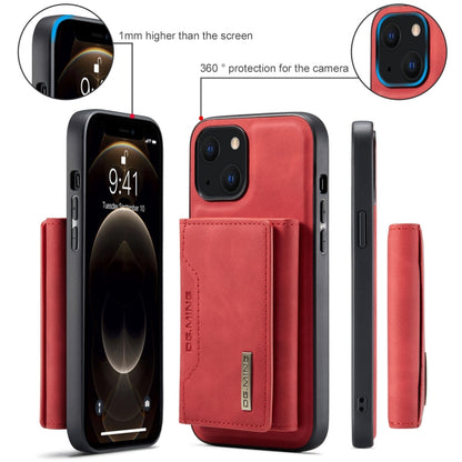 For iPhone 13 DG.MING M2 Series 3-Fold Card Bag Shockproof Case with Wallet & Holder Function(Red) - iPhone 13 Cases by DG.MING | Online Shopping UK | buy2fix