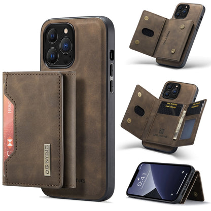 For iPhone 13 Pro DG.MING M2 Series 3-Fold Card Bag Shockproof Case with Wallet & Holder Function (Coffee) - iPhone 13 Pro Cases by DG.MING | Online Shopping UK | buy2fix