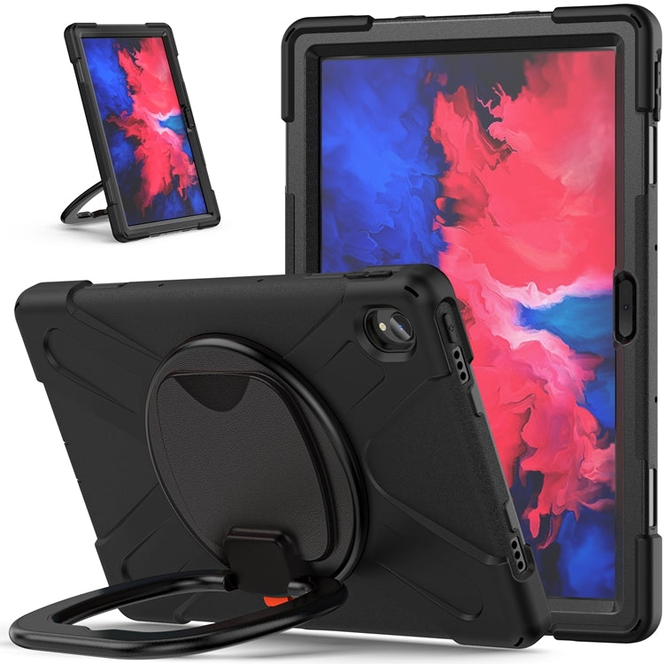 For Lenovo XiaoXin Pad 11 / Pad 11 Plus 2021 / Pad 2022 Silicone + PC Protective Case with Holder & Shoulder Strap(Black) - Lenovo by buy2fix | Online Shopping UK | buy2fix