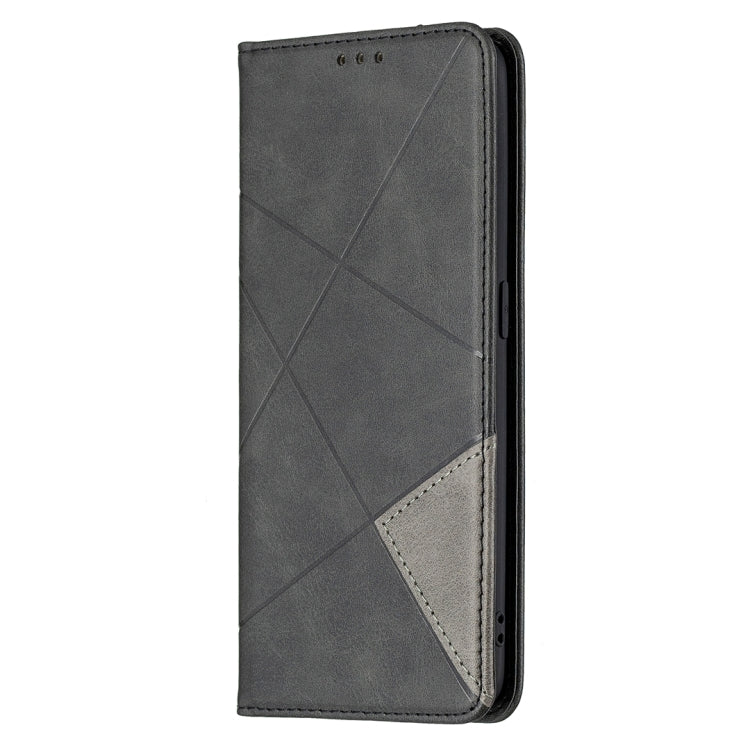 For OPPO A94 5G / F19 Pro Plus / Reno5 Z 5G Rhombus Texture Horizontal Flip Magnetic Leather Case with Holder & Card Slots(Black) - OPPO Cases by buy2fix | Online Shopping UK | buy2fix