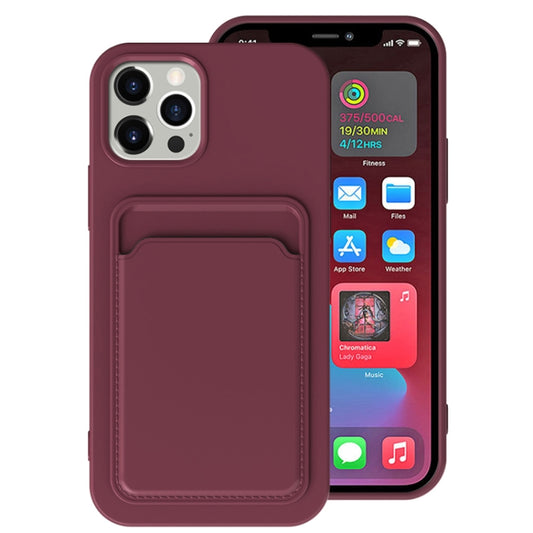 For iPhone 13 Pro Max TPU + Flannel Lining Shockproof Case with Card Slots (Dark Purple) - iPhone 13 Pro Max Cases by buy2fix | Online Shopping UK | buy2fix