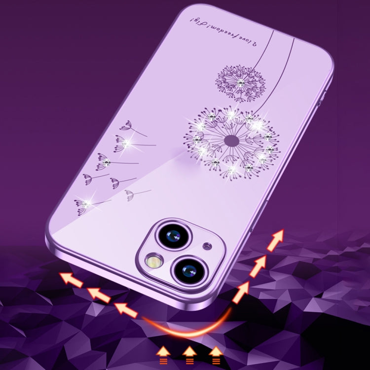 For iPhone 13 Pro Electroplating Diamond Dandelion Pattern TPU Shockproof Protective Case (Rose Gold) - iPhone 13 Pro Cases by buy2fix | Online Shopping UK | buy2fix