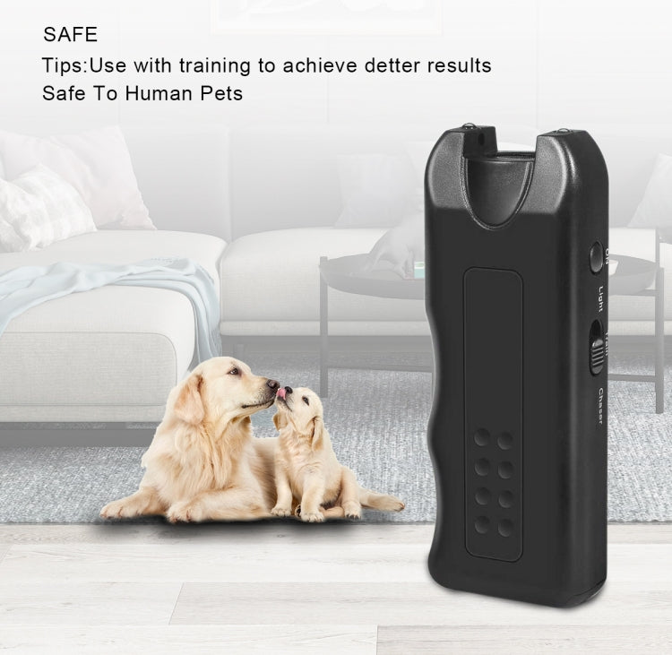 RC-521 Handheld Portable Ultrasonic Dog Repeller with LED Lights(Black) - Training Aids by buy2fix | Online Shopping UK | buy2fix