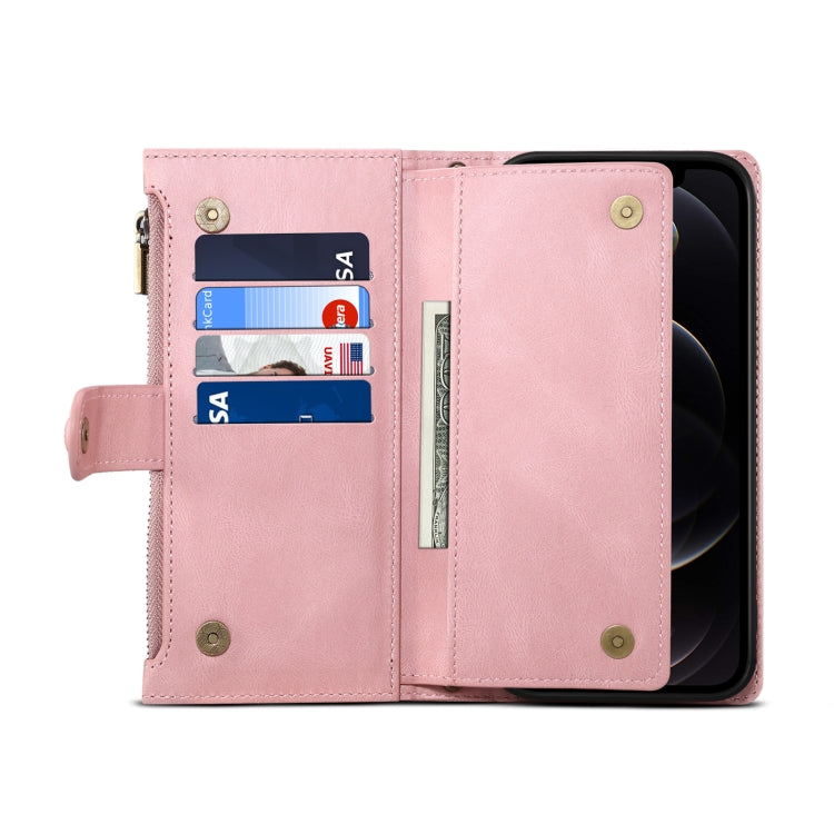 Retro Frosted Horizontal Flip Leather Case with Holder & Card Slot & Wallet & Zipper Pocket & Lanyard For iPhone 11(Rose Gold) - iPhone 11 Cases by buy2fix | Online Shopping UK | buy2fix