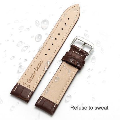 20mm Two-layer Cowhide Leather Bamboo Joint Texture Watch Band(Dark Brown) - Watch Bands by buy2fix | Online Shopping UK | buy2fix