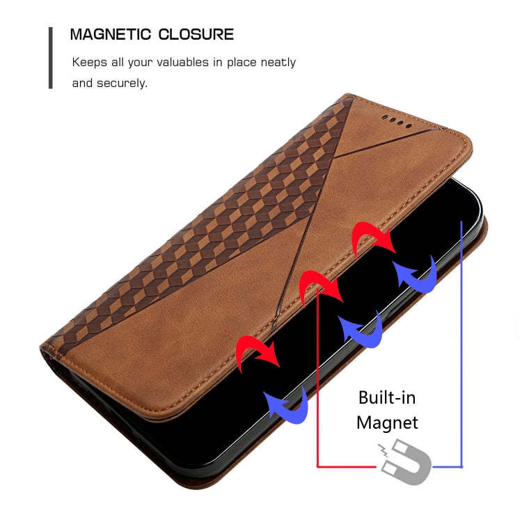 For iPhone 11 Pro Diamond Pattern Splicing Skin Feel Magnetic Horizontal Flip Leather Case with Card Slots & Holder & Wallet (Brown) - iPhone 11 Pro Cases by buy2fix | Online Shopping UK | buy2fix