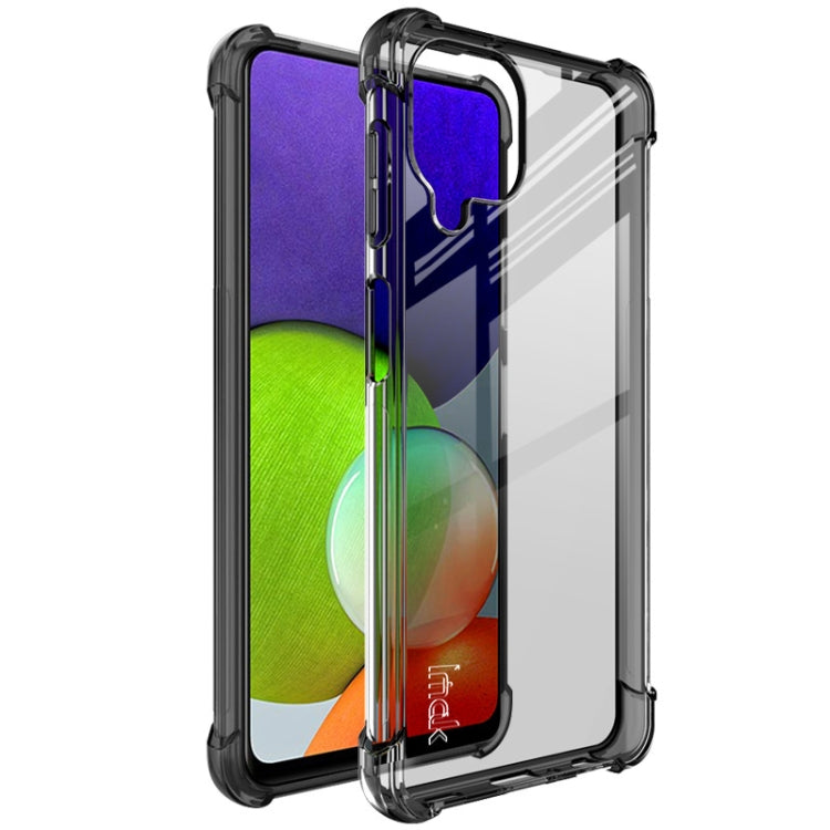 For Samsung Galaxy A22 4G IMAK All Coverage Shockproof Airbag TPU Case with Screen Protector(Transparent Black) - Galaxy Phone Cases by imak | Online Shopping UK | buy2fix