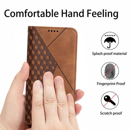 For Samsung Galaxy S20 FE Diamond Pattern Splicing Skin Feel Magnetic Horizontal Flip Leather Case with Card Slots & Holder & Wallet(Brown) - Galaxy S20 FE Cases by buy2fix | Online Shopping UK | buy2fix