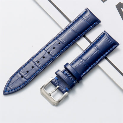 20mm Calf Leather Watch Band(Blue) - Watch Bands by buy2fix | Online Shopping UK | buy2fix
