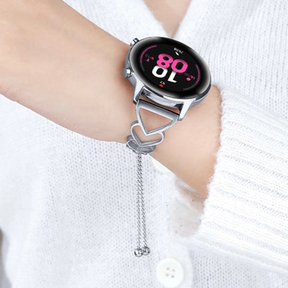 For Garmin Vivoactive 4 22mm Universal Love Bracelet Metal Watch Band(Silver) - Watch Bands by buy2fix | Online Shopping UK | buy2fix